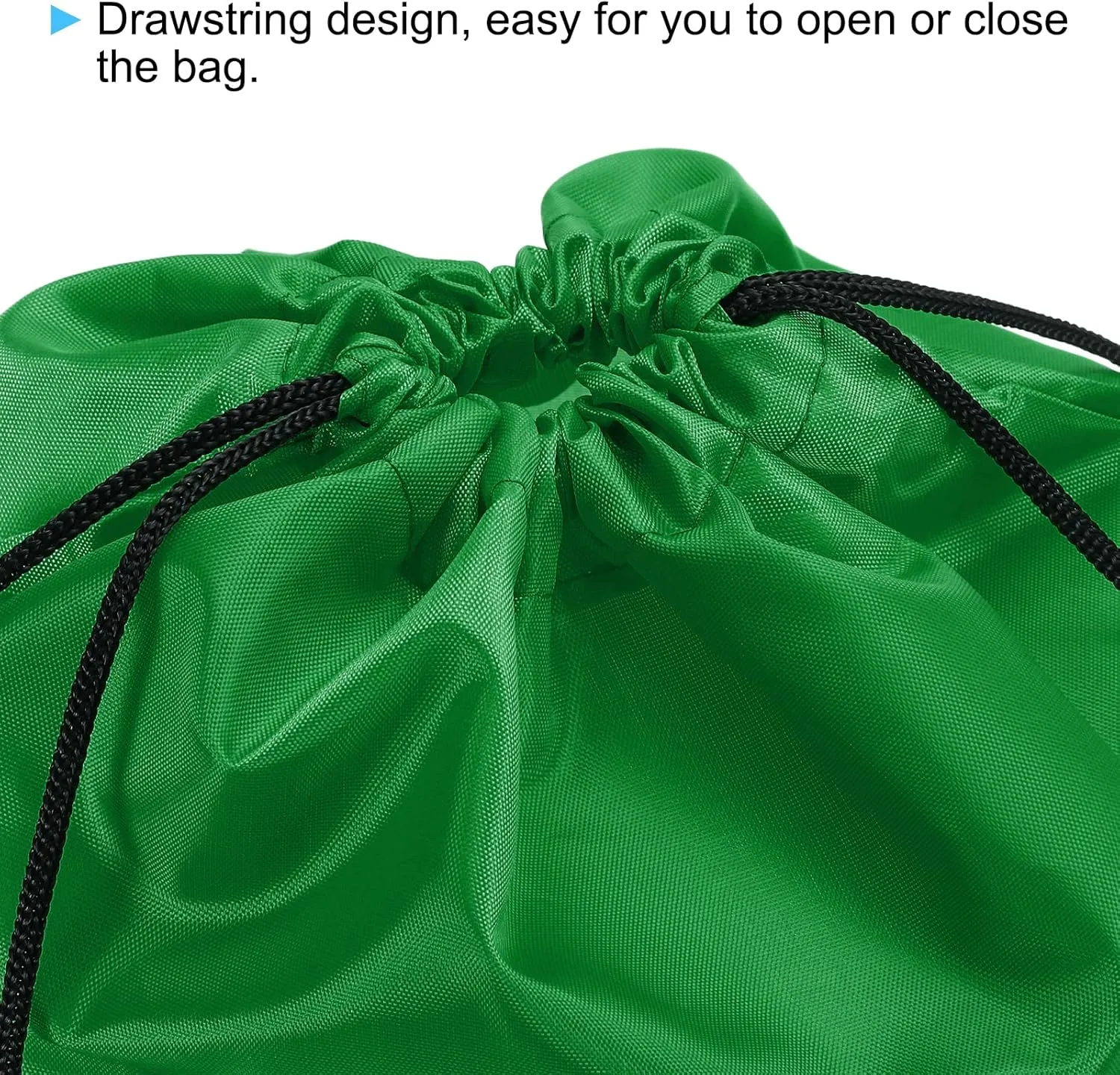 PATIKIL 42x34cm Nylon Drawstring Bag, 5 Pack Storage Bulk Cinch Backpack Sack for Gym Sports Outdoor Traveling, Green