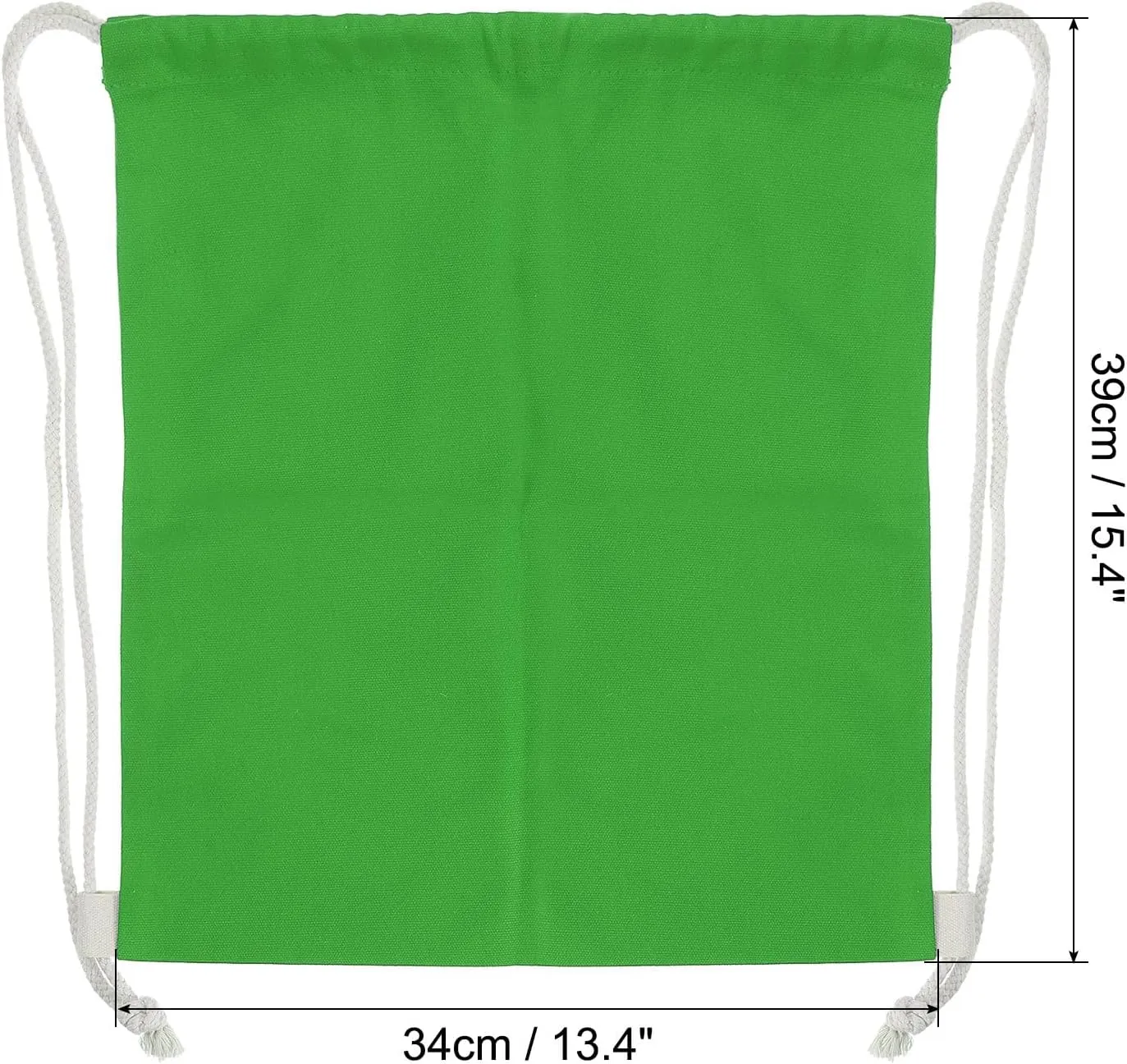 PATIKIL Cotton Drawstring Bags, Cotton Drawstring Backpack Foldable Sports Gym Bags for Women Men Gym Sports Trip, Green
