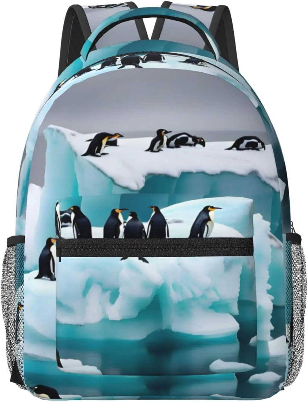 Penguins On The Iceberg Print Multifunctional Laptop Backpack For Men Women, Travel Backpack Carry On Flight Approved