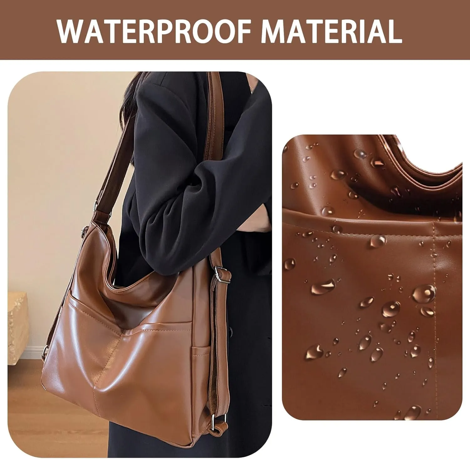 PILCAVE Convertible Tote Bag Backpack Purse for Women Multi Pocket Tote Bag Handbags Crossbody Shoulder Bag