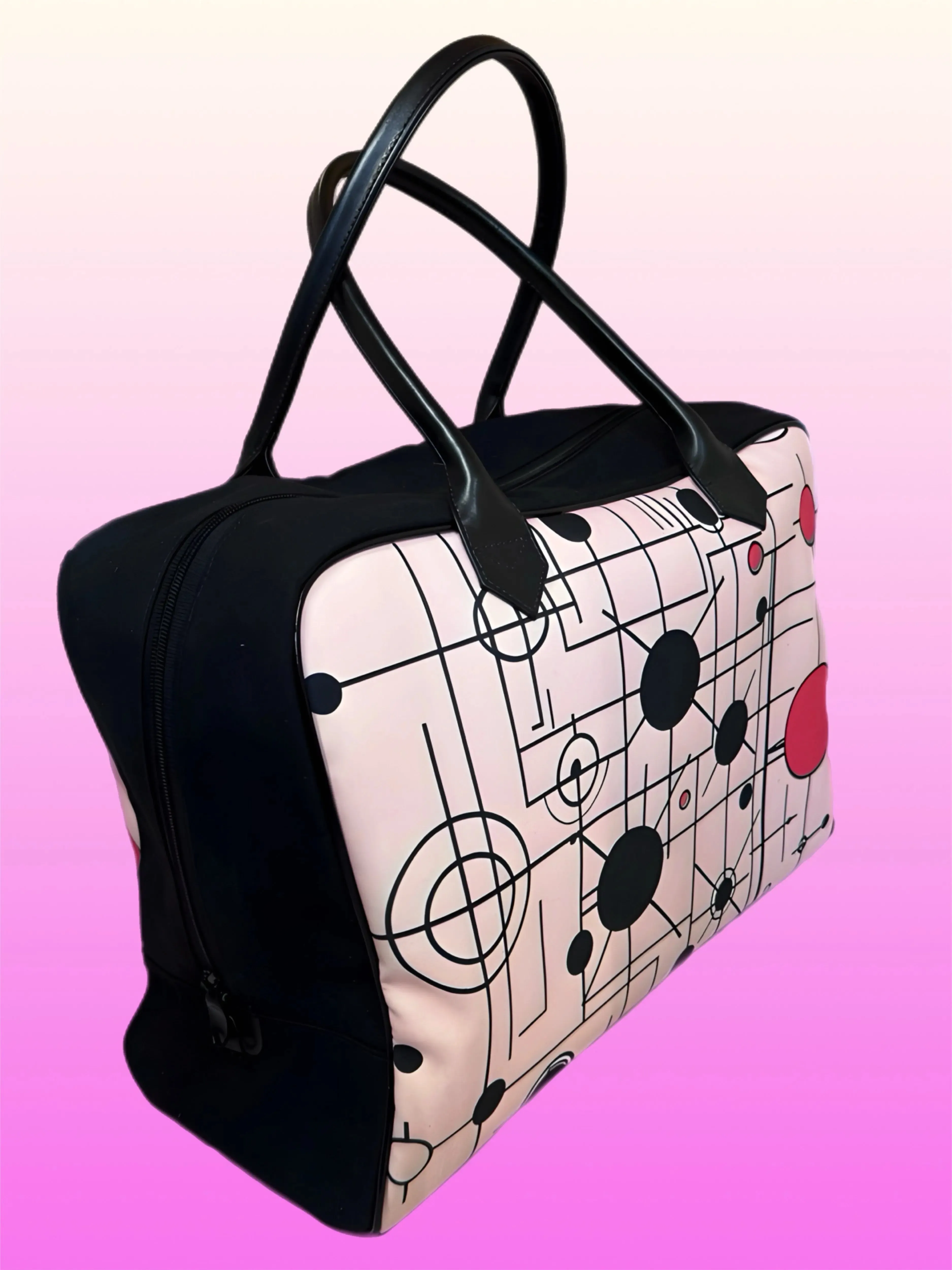 Pink Abstract Holdall Travel Bag