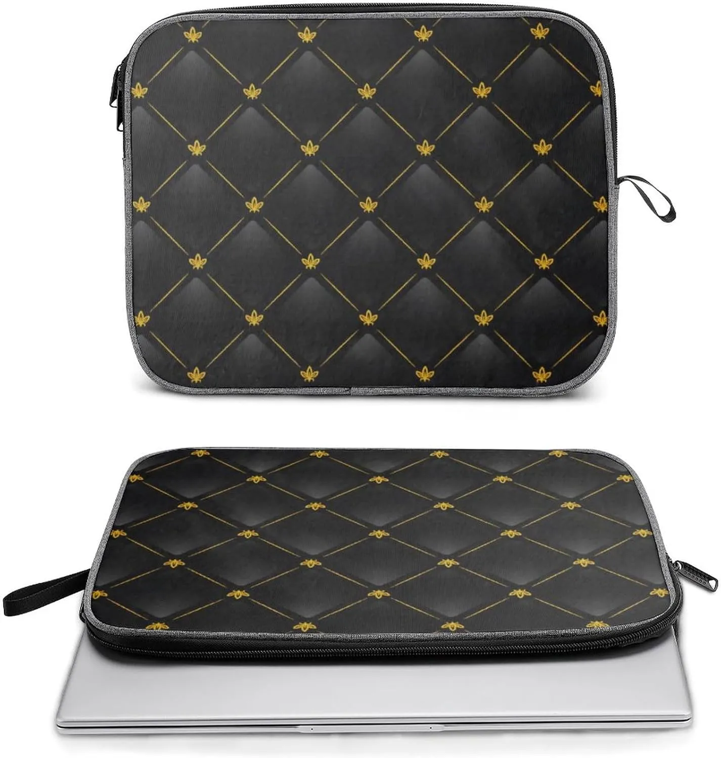 Pink Black Gray Argyle Large Capacity Portable Laptop Case Unisex