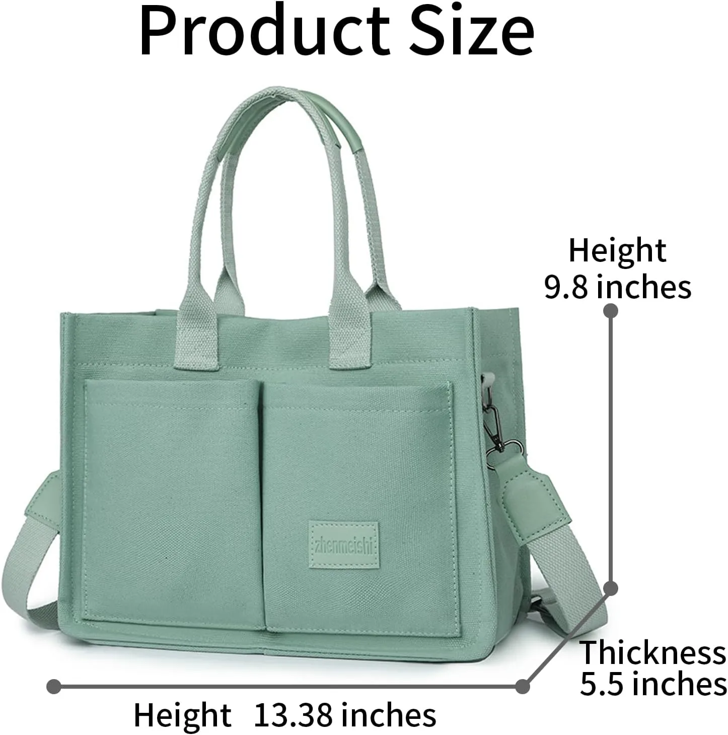 Pink Tote Bags for Women, Laptop Canvas Handbags Large Shoulder Crossbody Bag for Teacher Nurse School Multi Pocket