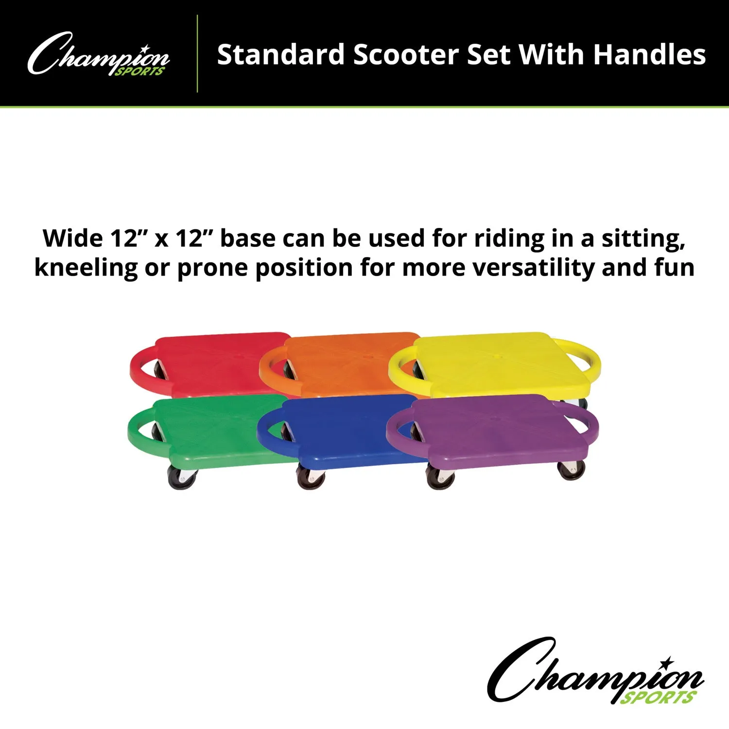Plastic Standard Scooter Set with Handles, Set of 6