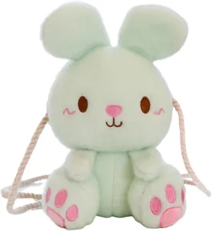 Plush Bunny Crossbody Messenger Shoulder Bag for Girls Women Cartoon Fluffy Rabbit Chain Wallets Bag