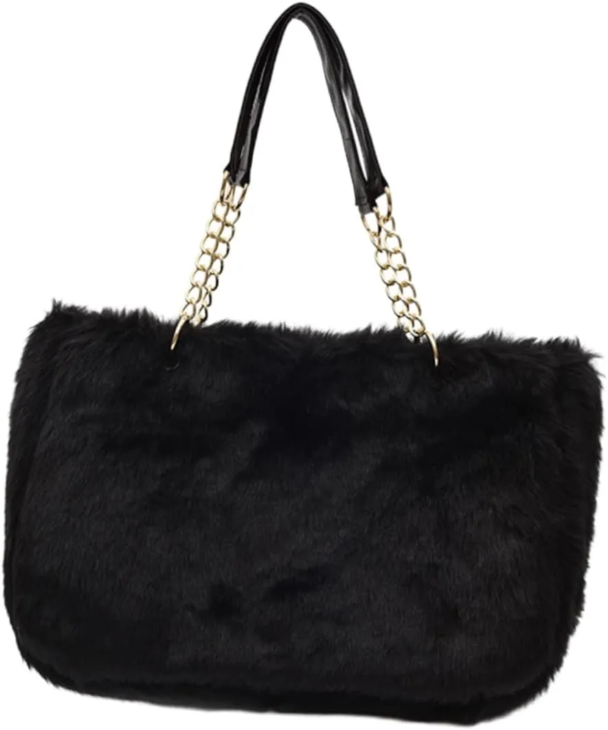 Plush Chain Bag Large Capacity Tote Bag Shoulder Fashion Messenger Casual Shopping Ideal for Birthdays Holidays Housewarmings