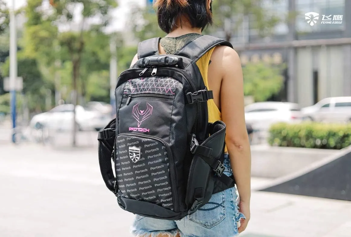 Portech Inline Skate Bag Roller Skate Backpack Inline Skates Travel Backpack with Adjustable Straps, Inline Skates Backpack, Daily Commute, and Travel, Durable Backpack, Pink, Medium
