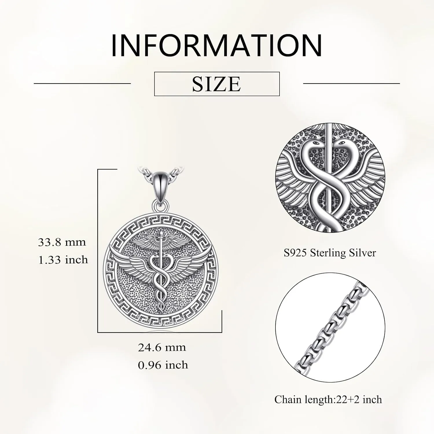 Poseidon/Athena/Apollo/Valhalla/Norse Viking Necklace 925 Sterling Silver Pendant Necklace for Men Greek/Norse Viking Amulet Jewelry Gifts