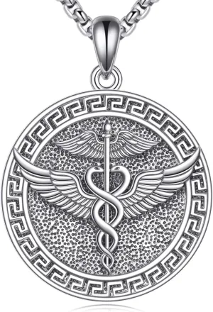 Poseidon/Athena/Apollo/Valhalla/Norse Viking Necklace 925 Sterling Silver Pendant Necklace for Men Greek/Norse Viking Amulet Jewelry Gifts