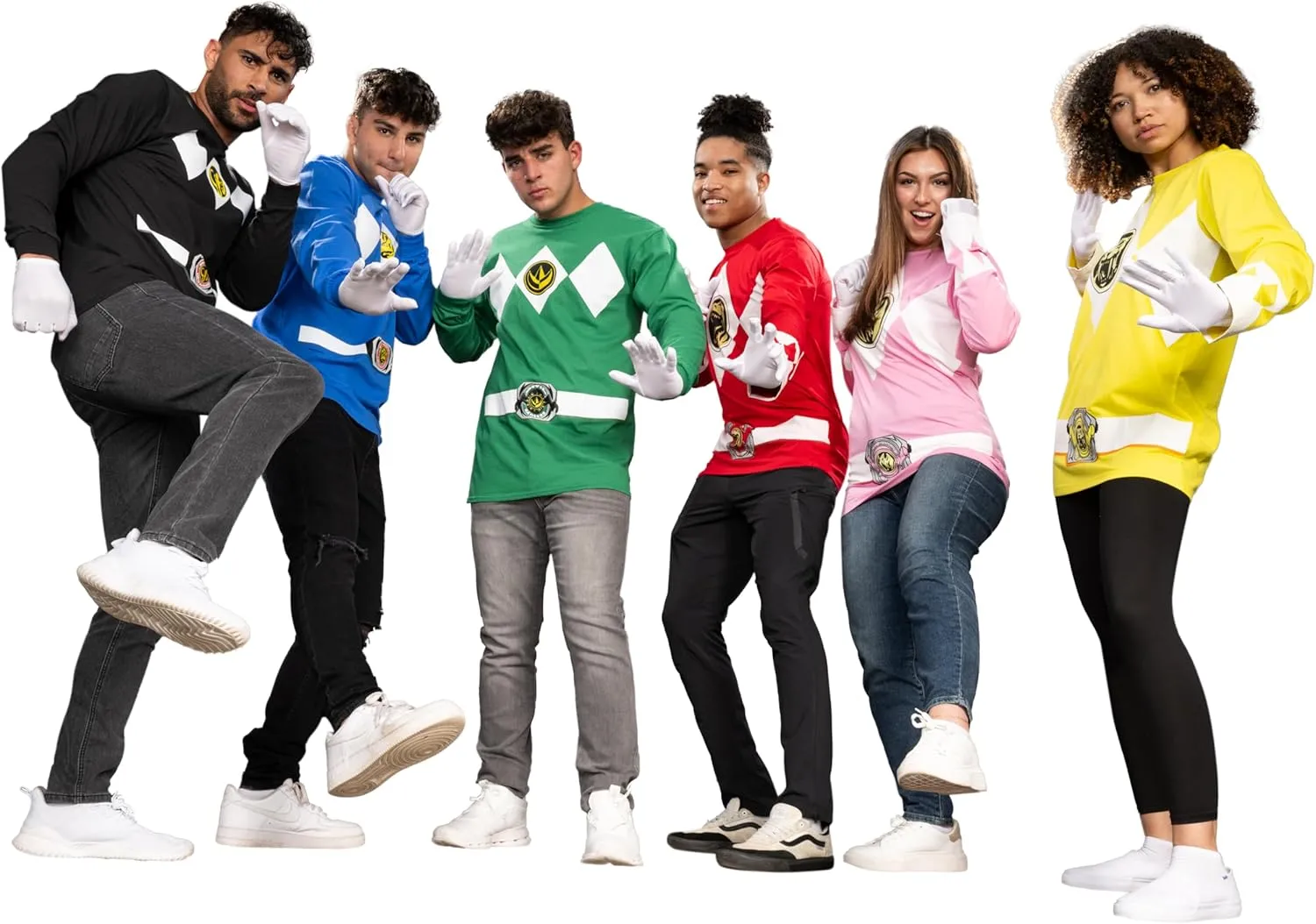 Power Rangers Adult Unisex Mighty Long Sleeve Halloween Costume Cosplay T-Shirt