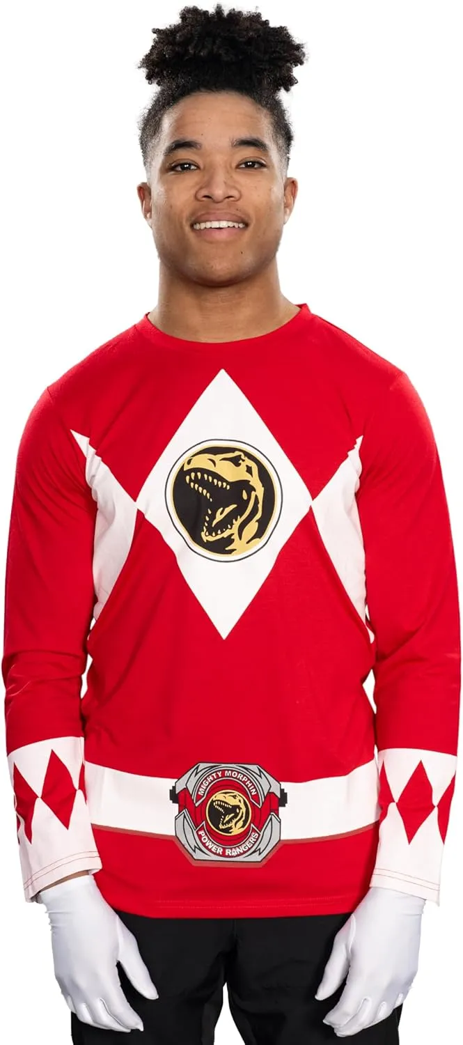 Power Rangers Adult Unisex Mighty Long Sleeve Halloween Costume Cosplay T-Shirt