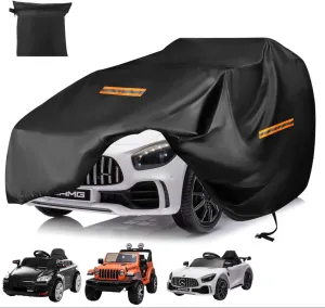 Power Wheels Cover for Outside Waterproof,Upgraded 420D Oxford Universal Ride On Toy Car Full Cover for Kids Vehicles,All Weather Outdoor Protective Cover with Windproof Buckles，3 Reflective Strips