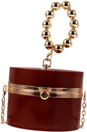 PRETYZOOM Small Crossbody Bag Purses for Women Cylindrical Handbag Wicker Bag for Daily Use