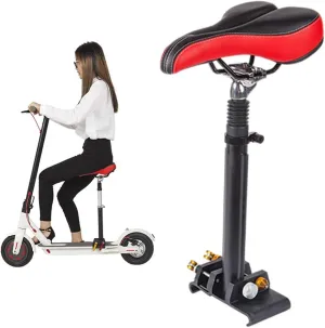 PU Electric Scooter Seat E-Scooter Seat Saddle For Xiaomi M365 Pro2 Adjustable Comfortable and Shock Absorbing MAX Seat Saddle, Black, Large, Free Punch, Height: 40-60cm