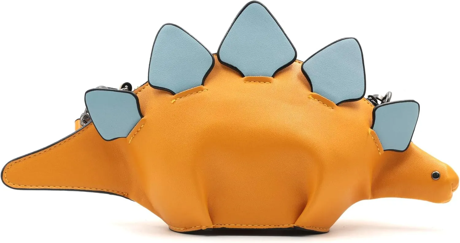 PU Leather Handbags Wallets Clutch Hobos for Women Inosaur Shape Crossbody Bag Triceratops Shoulder Messenger