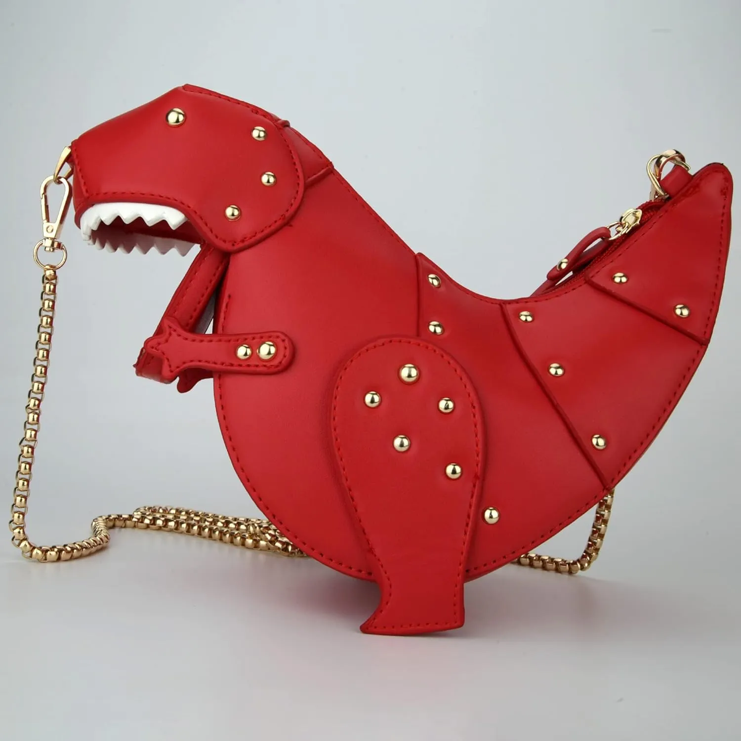 PU Leather Handbags Wallets Clutch Hobos for Women Inosaur Shape Crossbody Bag Triceratops Shoulder Messenger