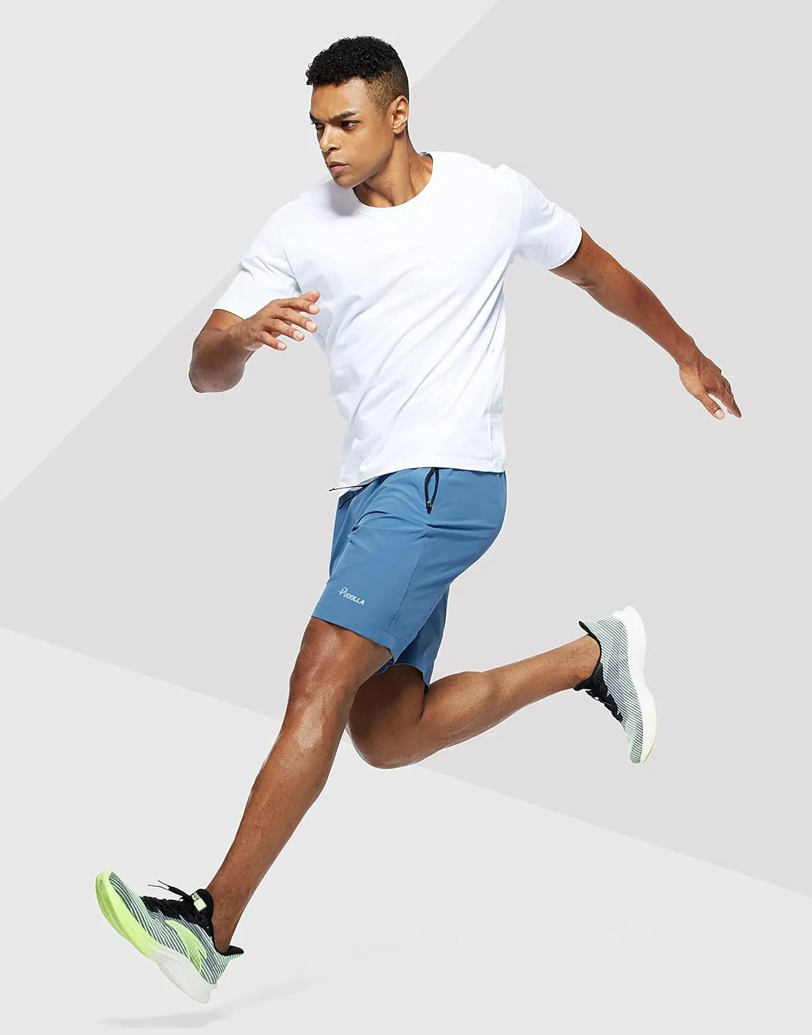 Pudolla Men's Workout Running Shorts 7"/5"/9" Lightweight Gym Athletic Shorts for Men with Zipper Pockets
