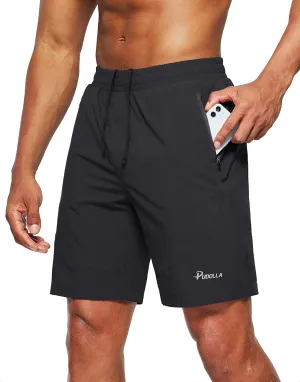 Pudolla Men's Workout Running Shorts 7"/5"/9" Lightweight Gym Athletic Shorts for Men with Zipper Pockets