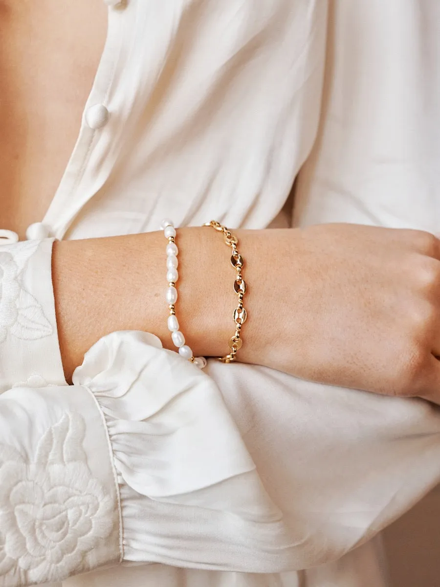 Puff Mariner Chain 18K Gold Plated Bracelet