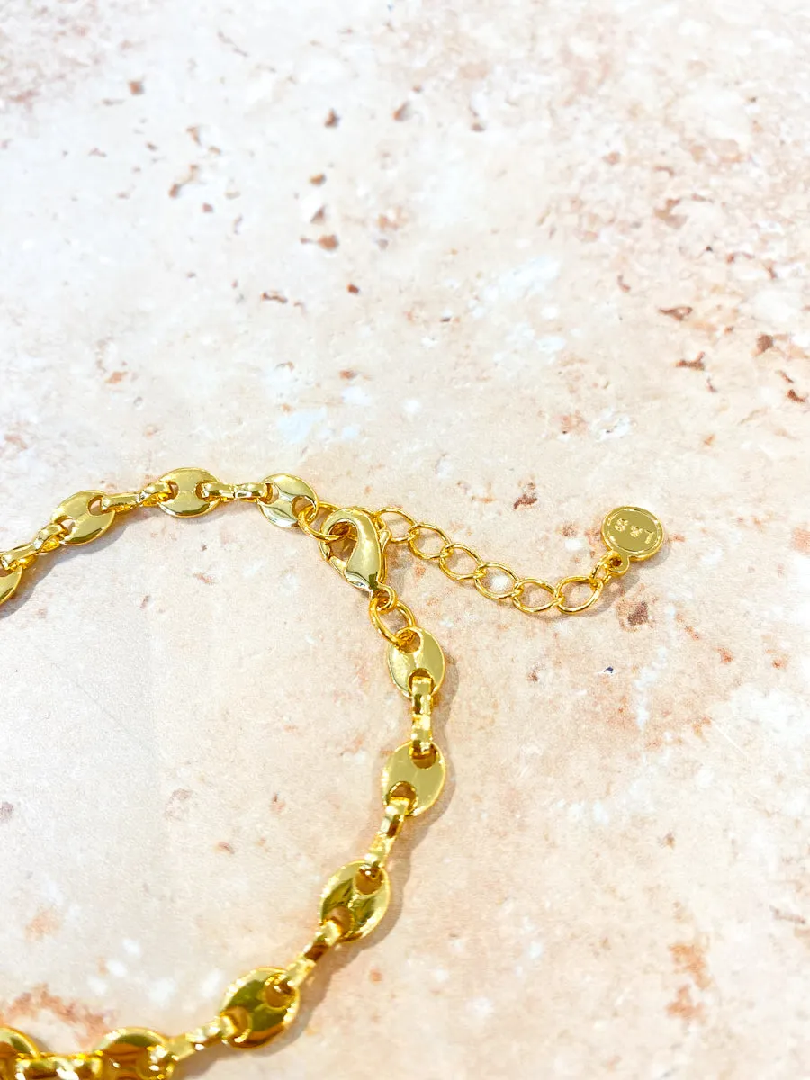 Puff Mariner Chain 18K Gold Plated Bracelet