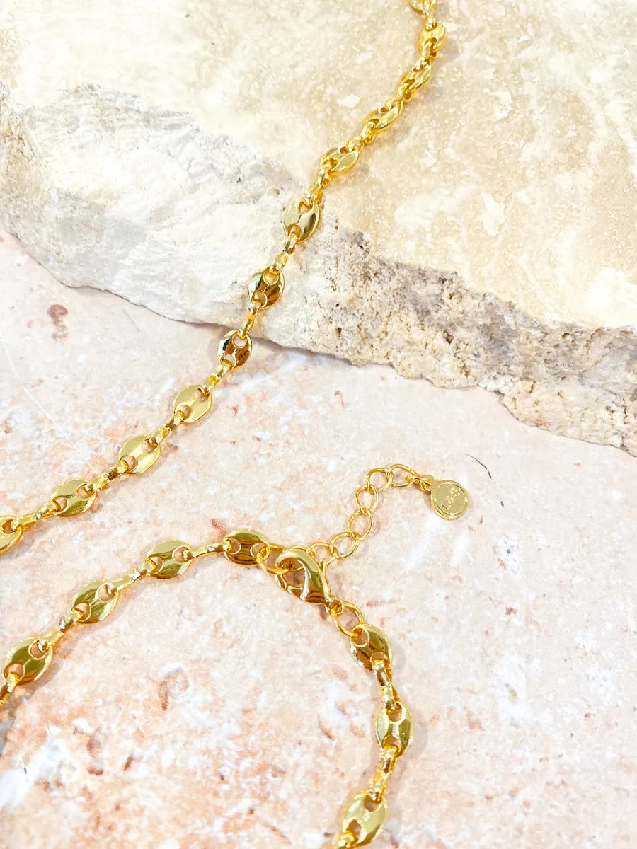 Puff Mariner Chain 18K Gold Plated Bracelet