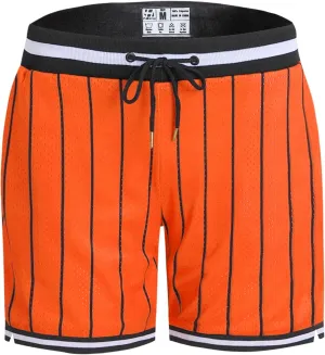 Pullonsy Basketball Athletic Mesh Shorts with Zip Pockets for Men, Running Workout Gym Sports 7 Inche Inseam