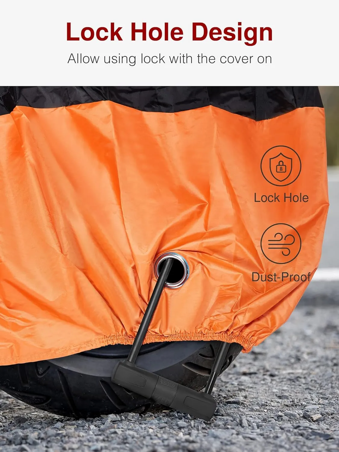 Puroma Motorcycle Cover Heavy Duty Scooter Cover Waterproof Outdoor All Season Universal Weather Quality Protection with Night Reflective, Lock Holes and Storage Bag Fits up to 105" Motorcycle Vehicle