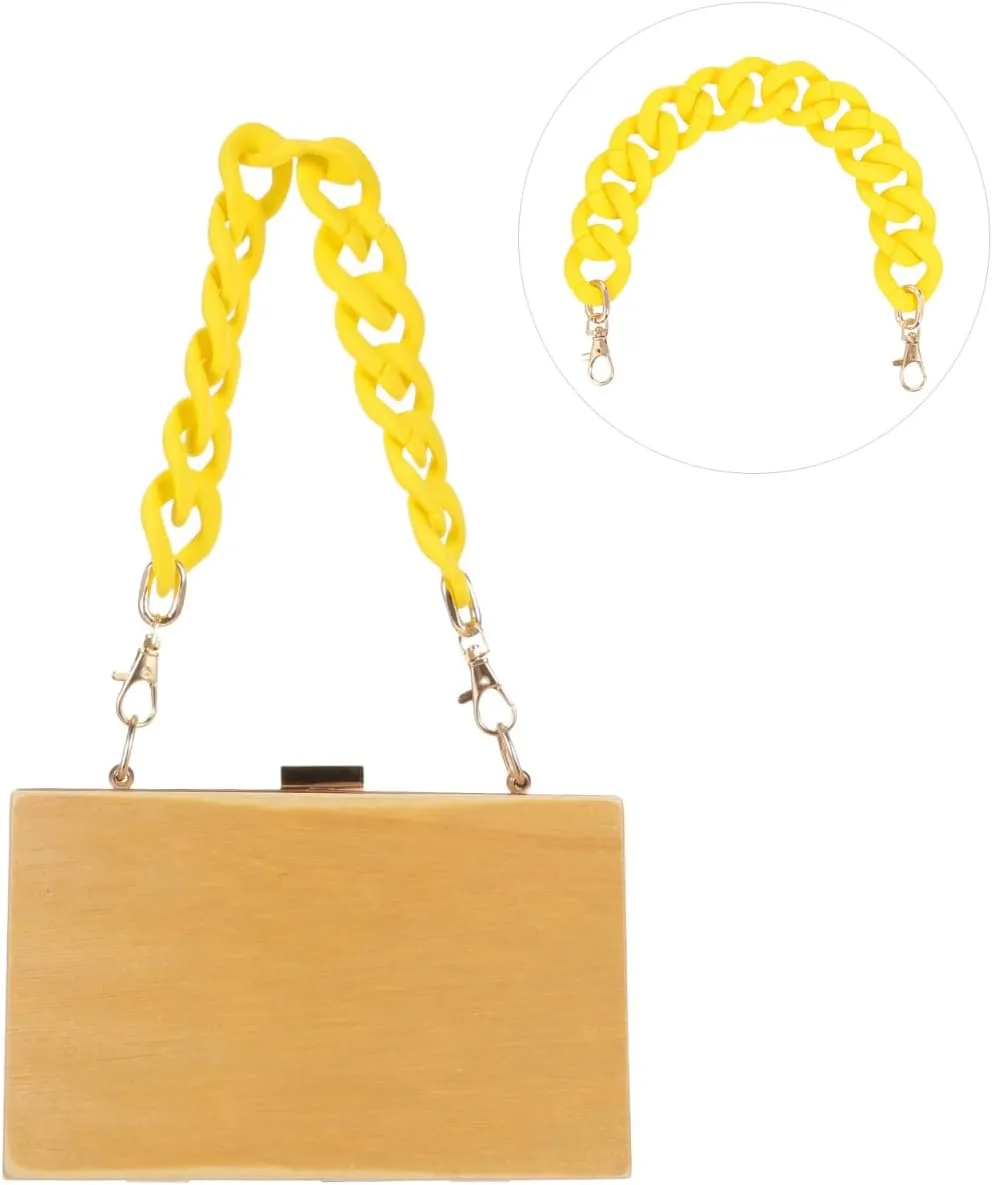 Purse Chain Large Flat Chain Strap- Acrylic Chain Luxury Handbag Strap Fashionable Replacement Purse Clutches Handles for Purse Handbags DIY Crafts, 15 inches of Each Purse Chain Purse Chain
