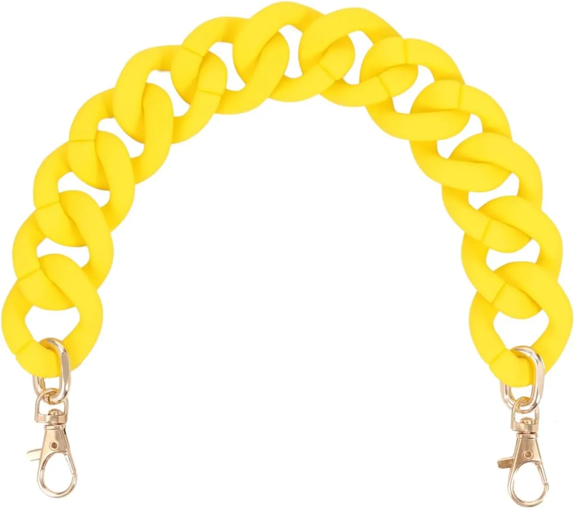 Purse Chain Large Flat Chain Strap- Acrylic Chain Luxury Handbag Strap Fashionable Replacement Purse Clutches Handles for Purse Handbags DIY Crafts, 15 inches of Each Purse Chain Purse Chain