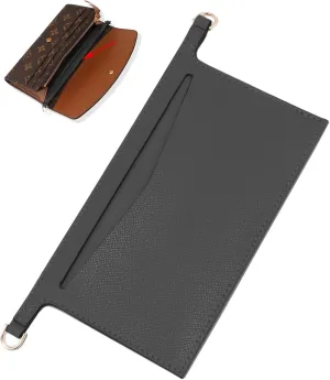 Purse Insert Organizer Conversion Kit for Emilie Wallet, Convert Classic Long Flap Wallet Into Crossbody Bag, Crossbody Conversion kit Compatible with LV Sarah Wallet - Black