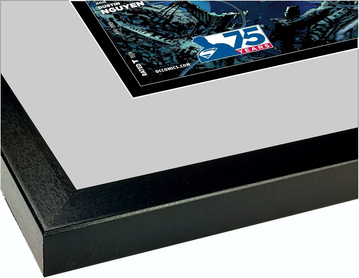 Quad (4) Graded Comic Book Frame | Black Moulding | UV Protected | Real Glass | Customized for 4 Graded Comic Books (Quad)