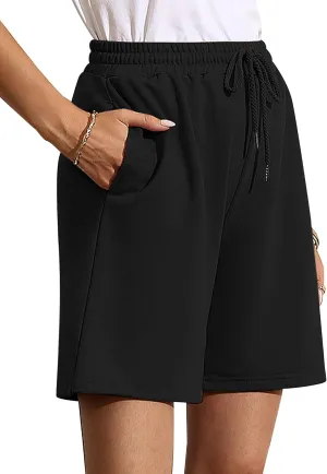 Quenteen Women's Athletic Shorts Jogger Sweat Casual Loose Bermuda Shorts (Available in Plus Size)