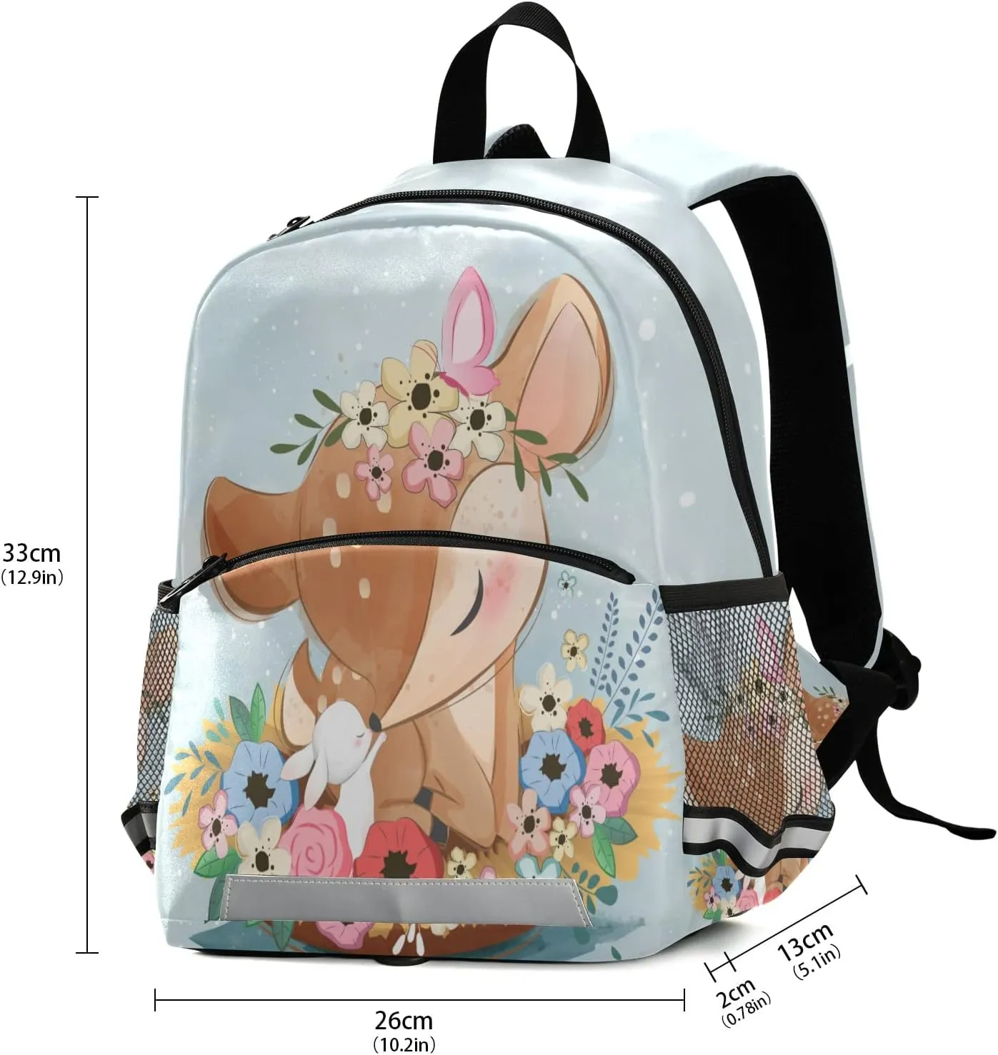 QUGRL Cute Spring Deer Kids Toddler Backpack with Leash Harness Animals Kindergarten Child Schoolbag Preschool Nursery Baby Travel Bag for Boys Girls 3-8 Years