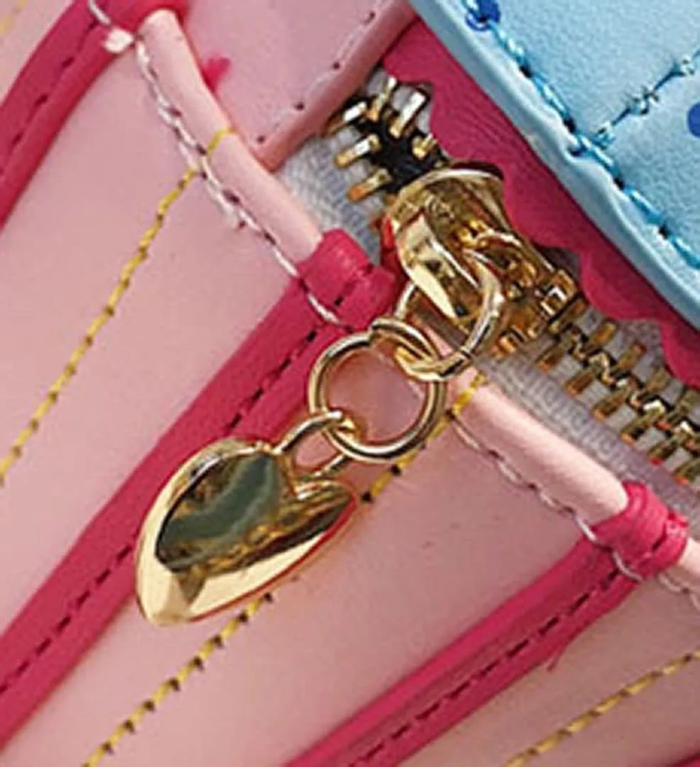 QZUnique Food Shape Cross Body Bag PU Cartoon Purse Ice Cream Sholuder Bag Handbag with Removable Chain