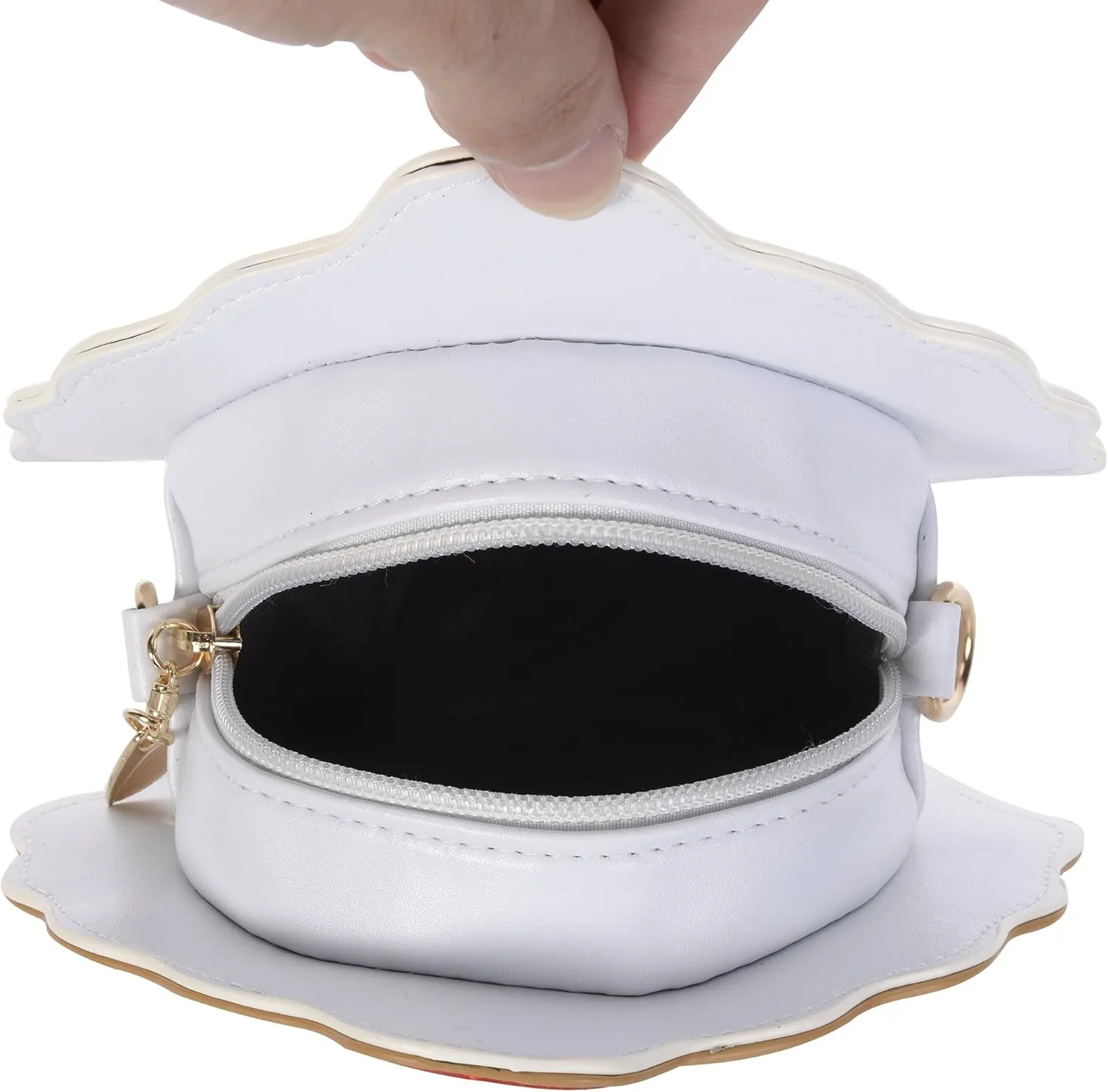 QZUnique Food Shape Cross Body Bag PU Cartoon Purse Ice Cream Sholuder Bag Handbag with Removable Chain