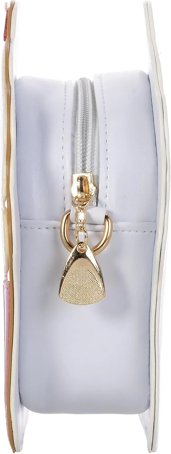 QZUnique Food Shape Cross Body Bag PU Cartoon Purse Ice Cream Sholuder Bag Handbag with Removable Chain