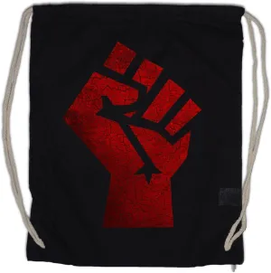 Raised Fist Drawstring Bag Gym Sack