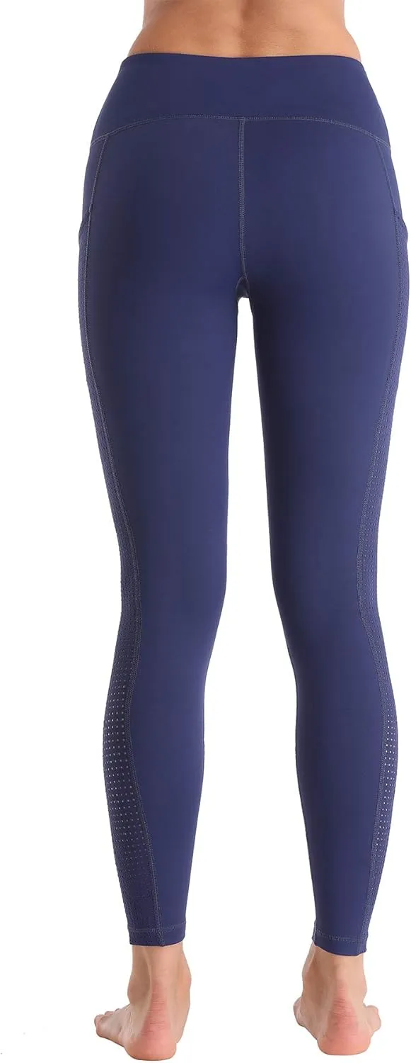 RAYPOSE Womens Workout Leggings for Women with Pockets Plus Size Gym High Waist Capri Yoga Pants Women with Mesh Cut Out