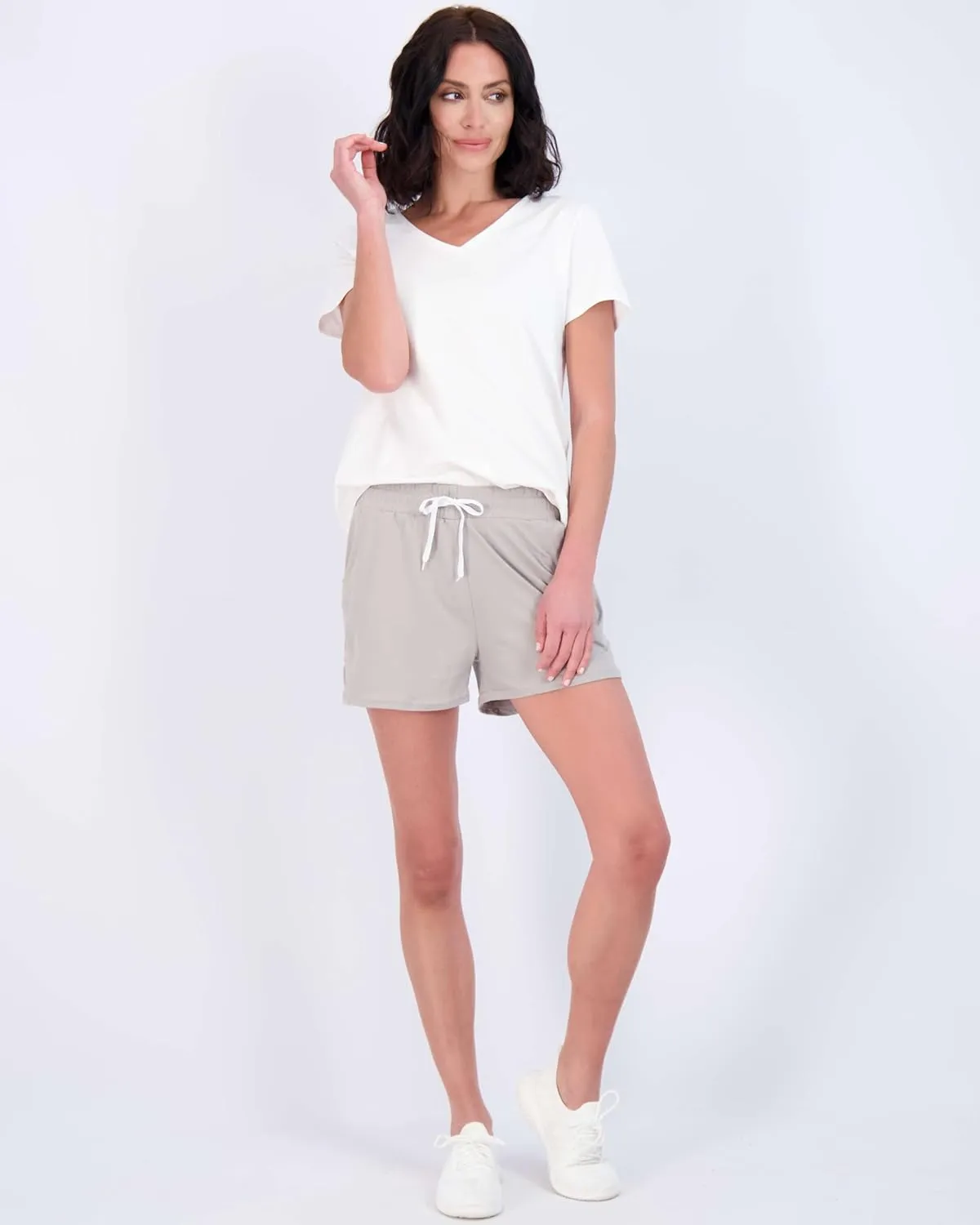 Real Essentials 3 Pack: Womens Ultra-Soft Athletic Lounge Casual Sweat Shorts with Pockets (Available in Plus Size)