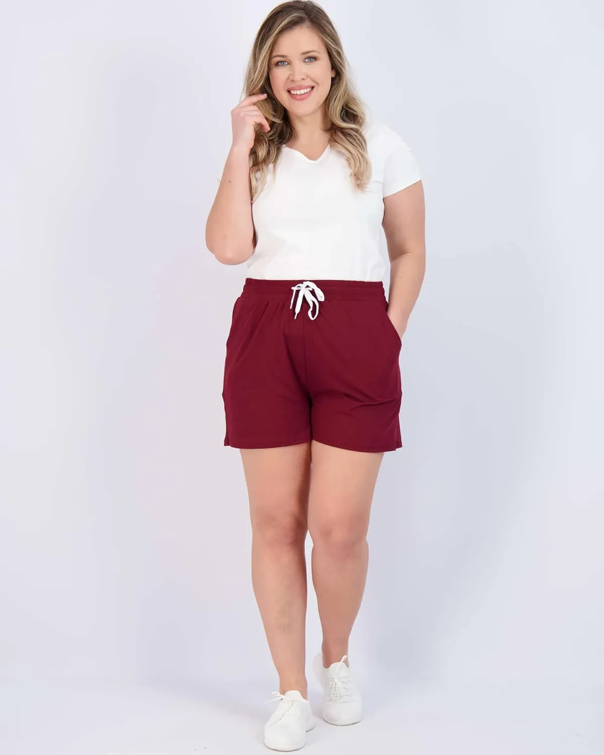 Real Essentials 3 Pack: Womens Ultra-Soft Athletic Lounge Casual Sweat Shorts with Pockets (Available in Plus Size)