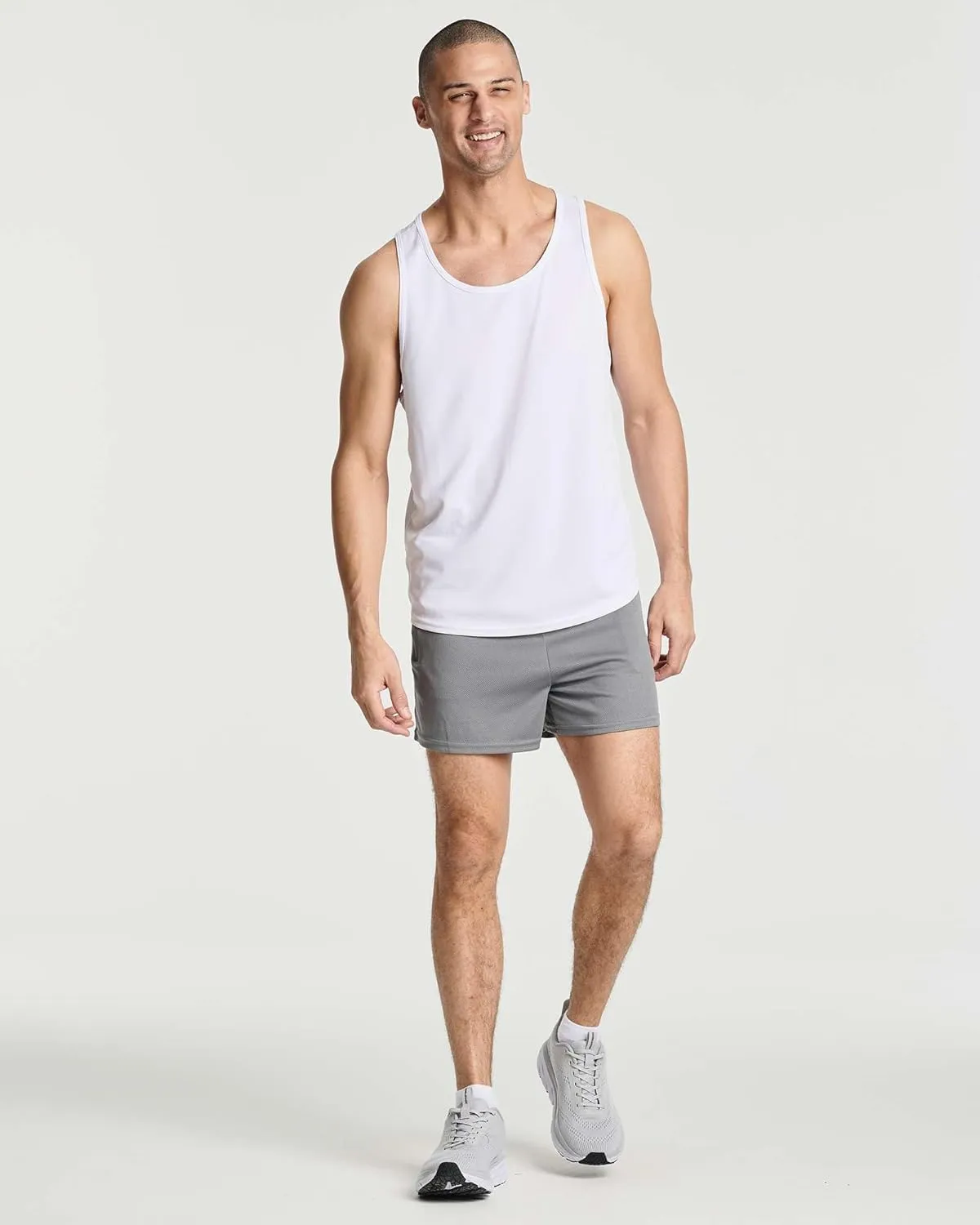 Real Essentials 4 Pack: Men's Mesh Athletic Running Zipper Shorts Quick Dry Workout 7"/ 5"/ 3" Sports Gym Basketball Hiking