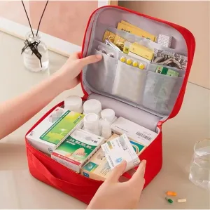 Red First Aid Bag Empty 1st Aid Bag Medical Travel Case First Responder Emergency Storage Compact Medicine Bags for Car Home Office Kitchen Sport Outdoors (Yellow)