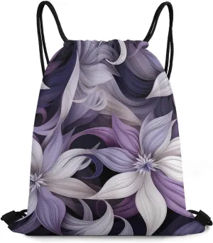Redbud Purple Flower Plant Drawstring Backpack Durable Sport Gym Bags Daypack for Men Women 35 * 42cm
