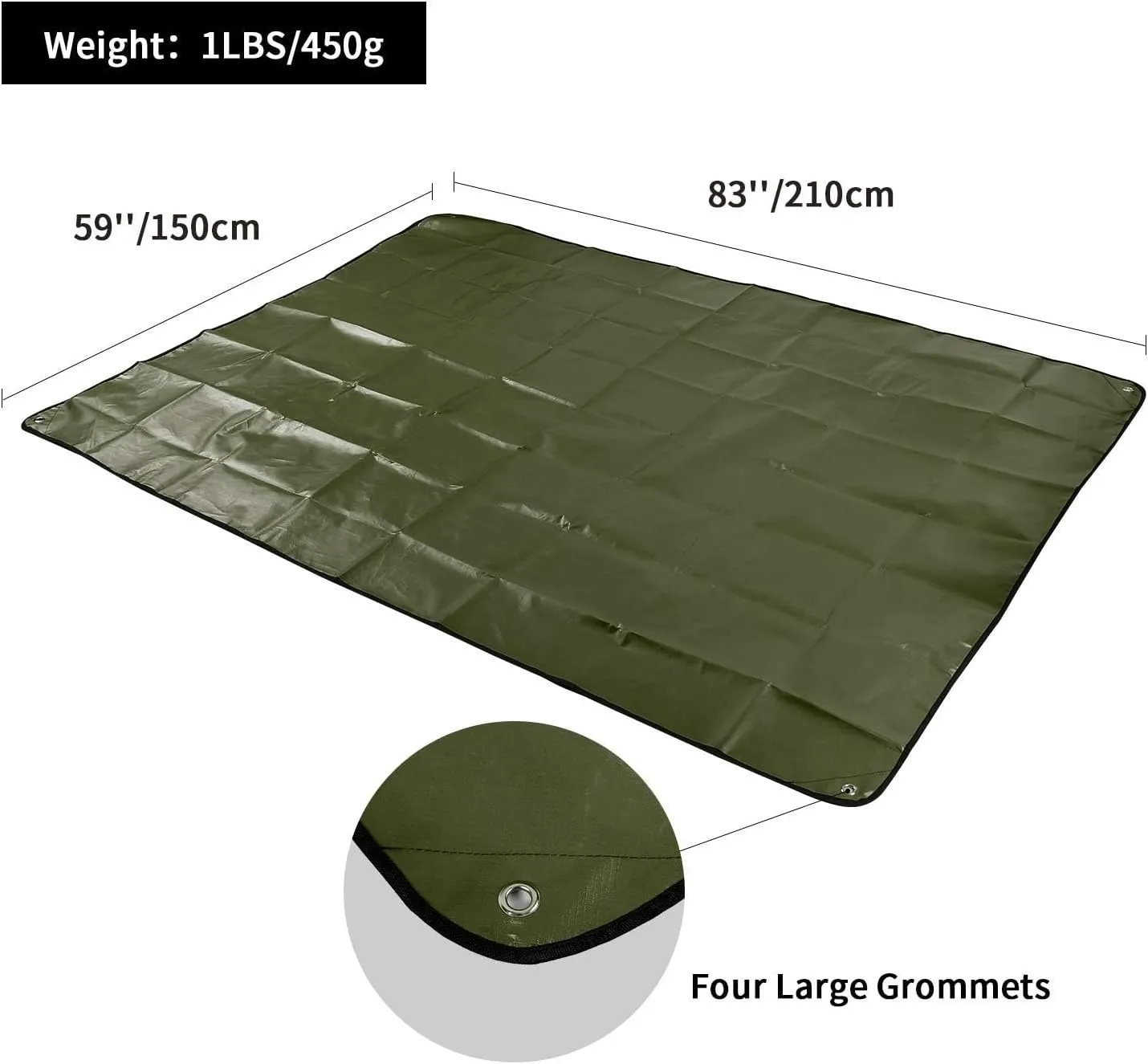 RedSwing 2 Pack Heavy Duty Waterproof Emergency Thermal Tarp, Insulated Survival Blanket for Outdoor Camping, Hiking, and Emergency Shelter, Green Black