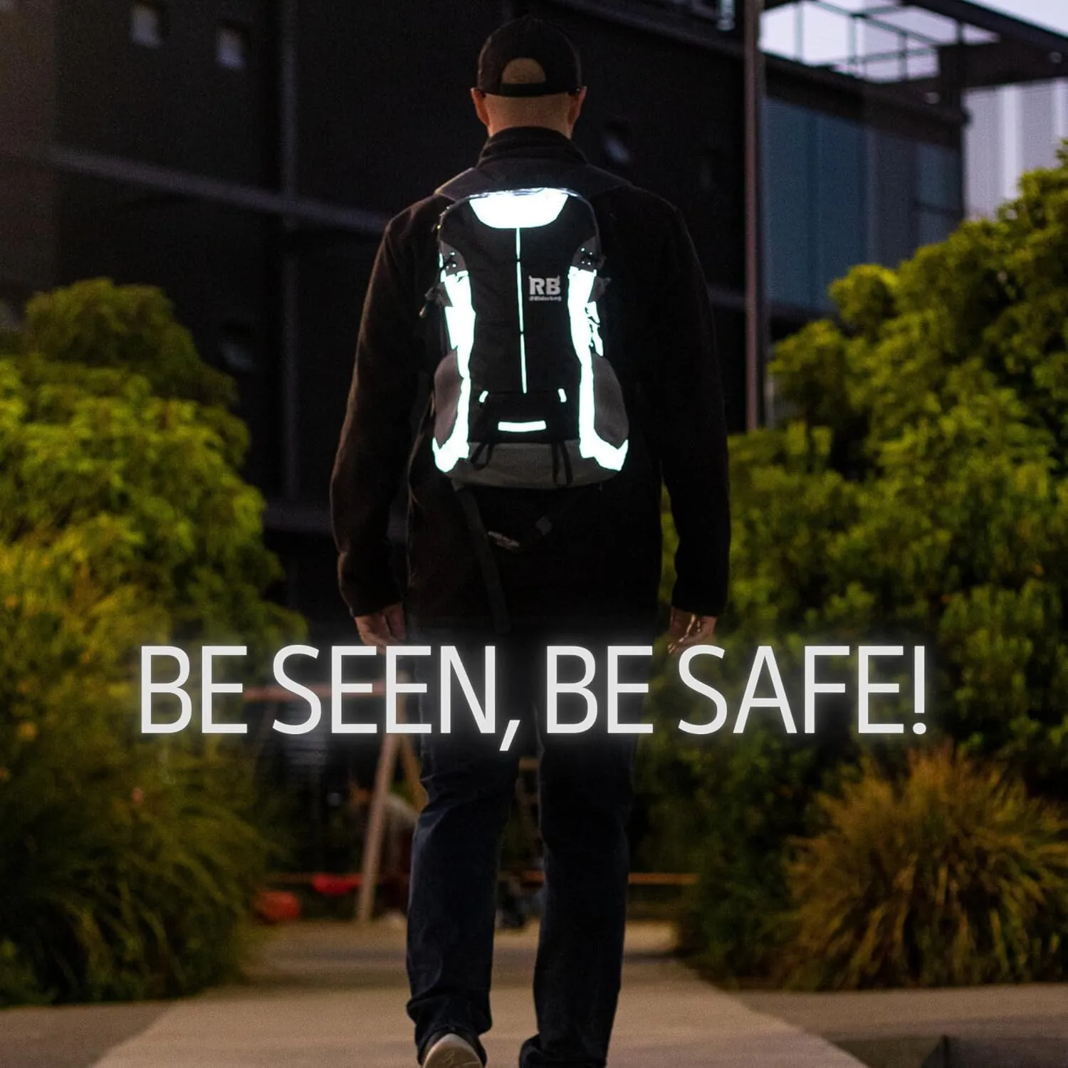 Reflective Motorcycle Backpack – Lightweight Hi Viz Riding Gear with Helmet Holder, Laptop pocket, Ventilated Back, Cycling, Hiking, Sport & Commuter Daypack (black backpack)