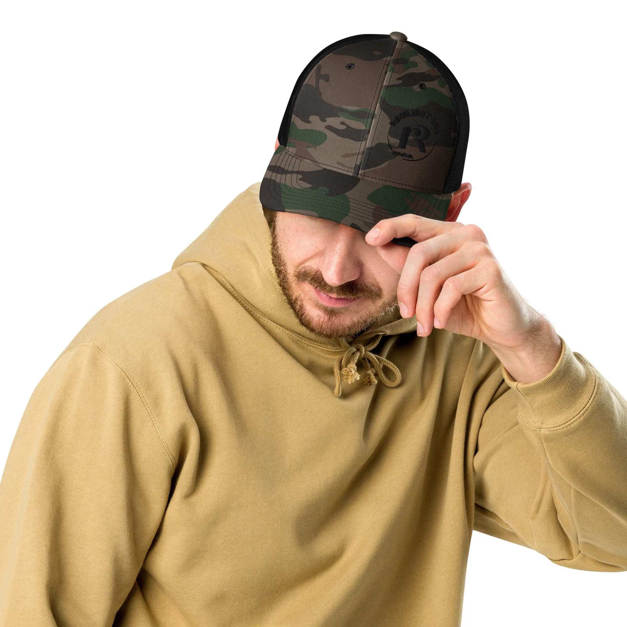 Resilient Camouflage trucker hat