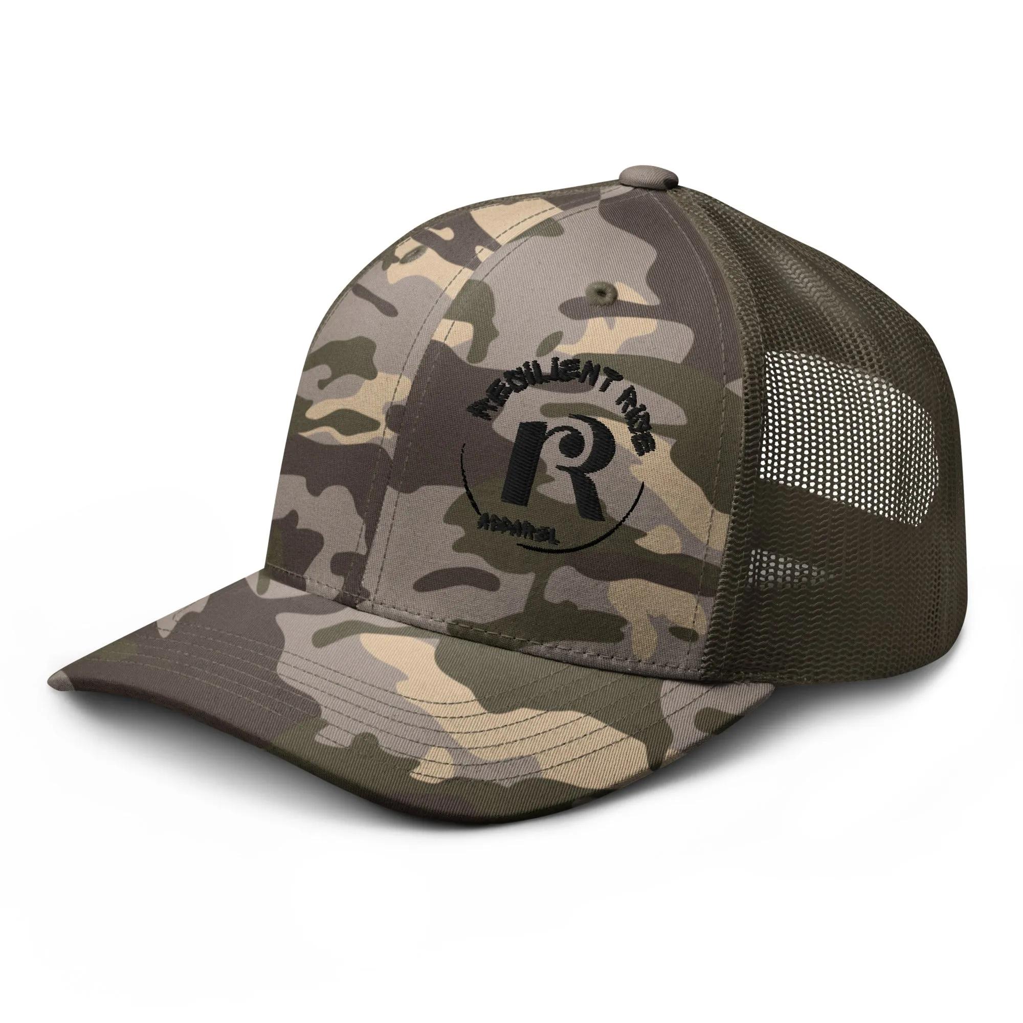 Resilient Camouflage trucker hat