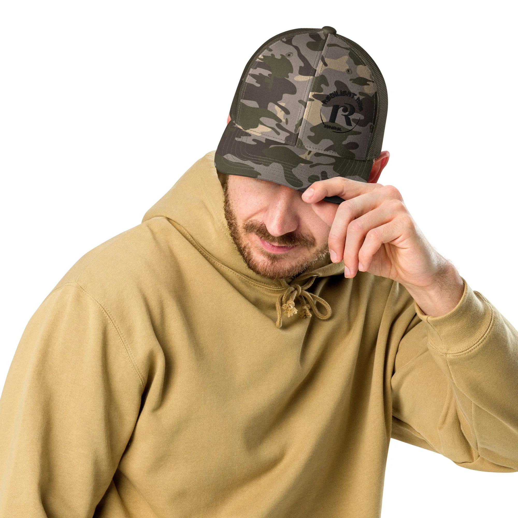 Resilient Camouflage trucker hat