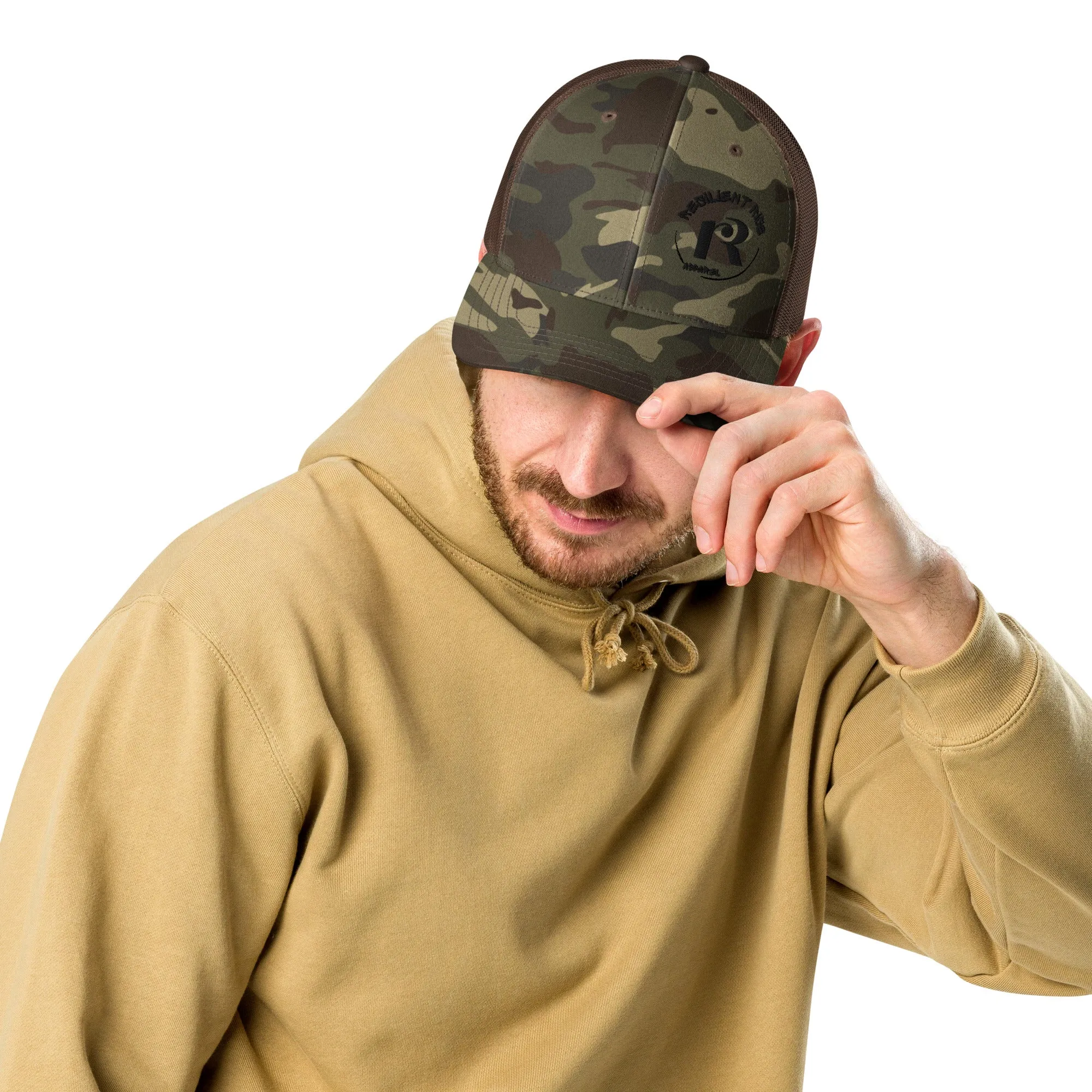 Resilient Camouflage trucker hat