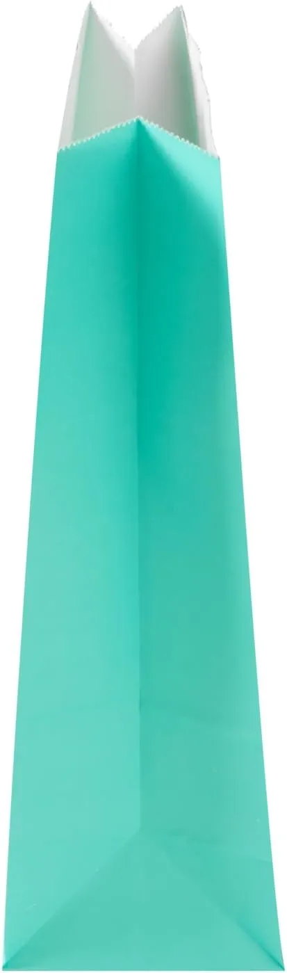 Restaurantware Bag Tek 4 LB Disposable Lunch Bags 100 Sturdy Take Out Bags - Flat Bottom Great For Restaurants Cafes And Bakeries Turquoise Paper Popcorn Bags Versatile For Grocery And More